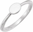 Sterling Silver 6.75x5 mm Oval Engravable Ring