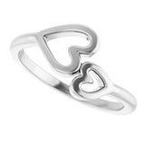 Sterling Silver Double Heart Ring