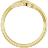 14K Yellow Gold Double Heart Ring