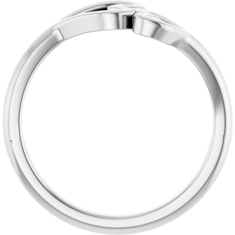 14K White Gold Double Heart Ring