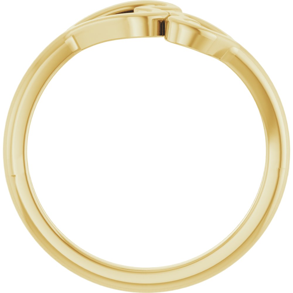 14K Yellow Gold Double Heart Ring