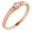 14K Rose .07 CTW Natural Diamond Stackable Ring