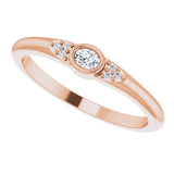 14K Rose .07 CTW Natural Diamond Stackable Ring