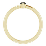 14K Yellow Gold Natural Black Onyx & .015 CT Natural Diamond Ring