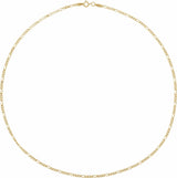 14K Yellow Gold 1.9 mm Diamond-Cut Figaro 16" Chain