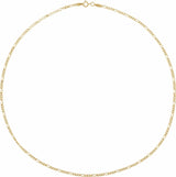 14K Yellow 1.9 mm Diamond-Cut Figaro 20" Chain