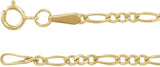 14K Yellow Gold 1.9 mm Diamond-Cut Figaro 16" Chain