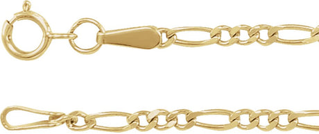 14K Yellow Gold 1.9 mm Diamond-Cut Figaro 20" Chain