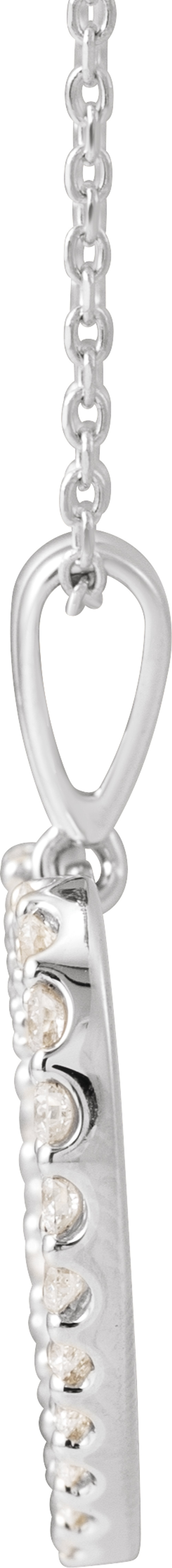 14K White 3/8 CTW Natural Diamond Heart 18" Necklace