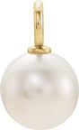14K Yellow Gold Cultured White Freshwater Pearl Pendant