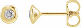 14K Yellow Gold 1/5 CTW Natural Diamond Domed Bezel-Set Solitaire Earrings