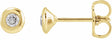 14K Yellow Gold 1/3 CTW Lab-Grown Diamond Domed Bezel-Set Earrings