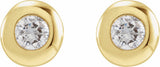 14K Yellow Gold 1/5 CTW Natural Diamond Domed Bezel-Set Solitaire Earrings