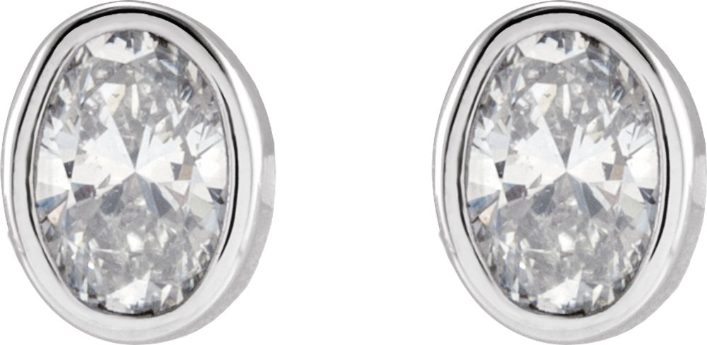 14K White 1/3 CTW Lab-Grown Diamond Bezel-Set Earrings