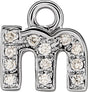 14K White Petite Pavé™ .03 CTW Natural Diamond Initial M Dangle