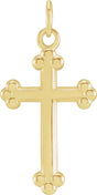 14K Yellow Cross Pendant