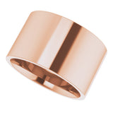 18K Rose Gold 12 mm Lightweight Comfort-Fit Flat Band Size [cv