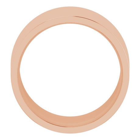 18K Rose Gold 12 mm Lightweight Comfort-Fit Flat Band Size [cv