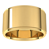 14K Yellow 11 mm Stepped-Edge Comfort-Fit Flat Band Size 9