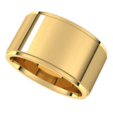 14K Yellow 11 mm Stepped-Edge Comfort-Fit Flat Band Size 9