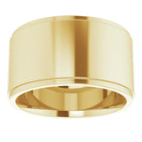 10K Yellow Gold 11 mm Stepped-Edge Comfort-Fit Flat Band Size 11.5