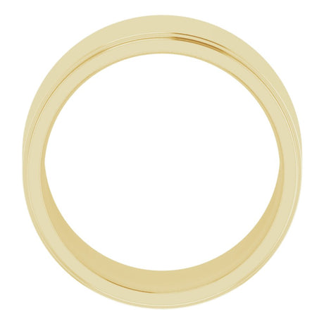 10K Yellow Gold 11 mm Stepped-Edge Comfort-Fit Flat Band Size 11.5