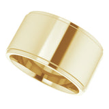 10K Yellow Gold 11 mm Stepped-Edge Comfort-Fit Flat Band Size 11.5
