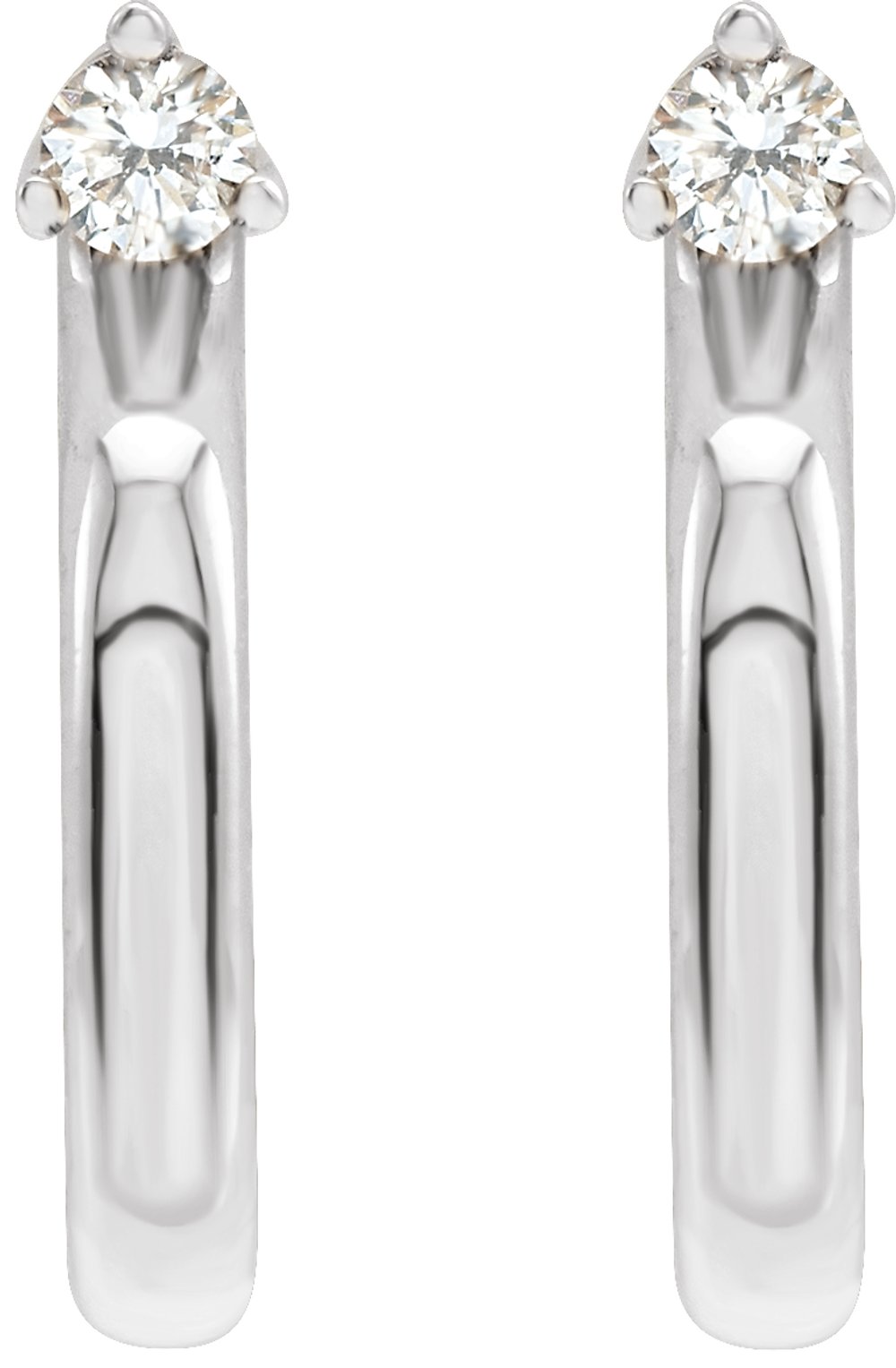 Sterling Silver .06 CTW Natural Diamond Hoop Earring