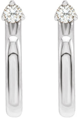 Sterling Silver .06 CTW Natural Diamond Hoop Earring