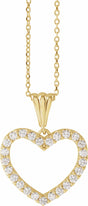 14K Yellow 3/8 CTW Natural Diamond Heart 18" Necklace