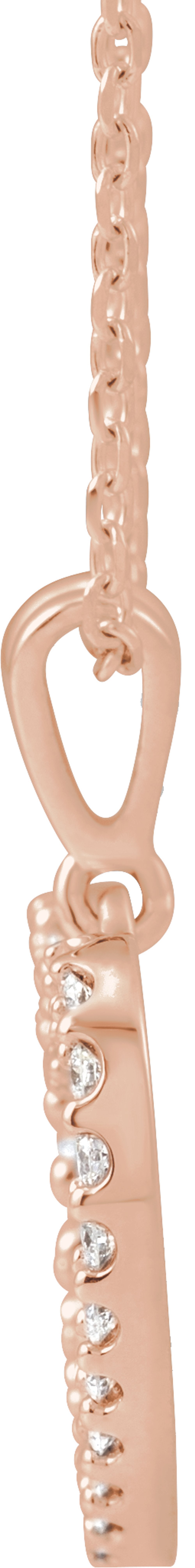 14K Rose Gold 1/5 CTW Natural Diamond Heart 18" Necklace