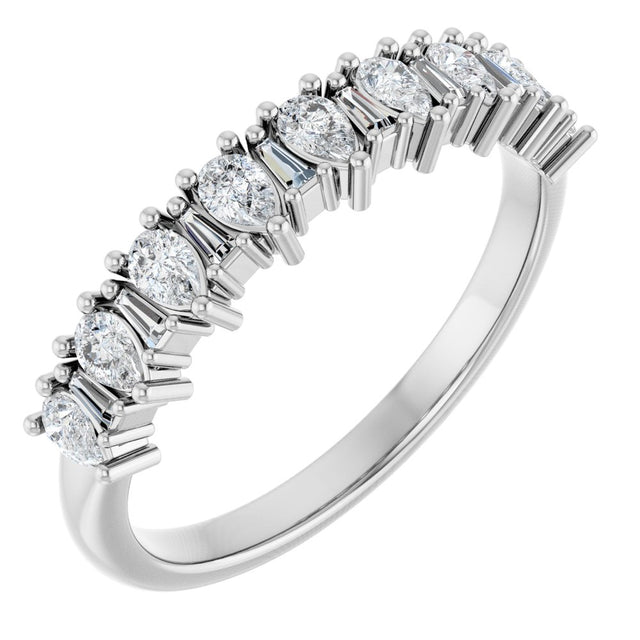 14K White 1/2 CTW Natural Diamond Anniversary Band