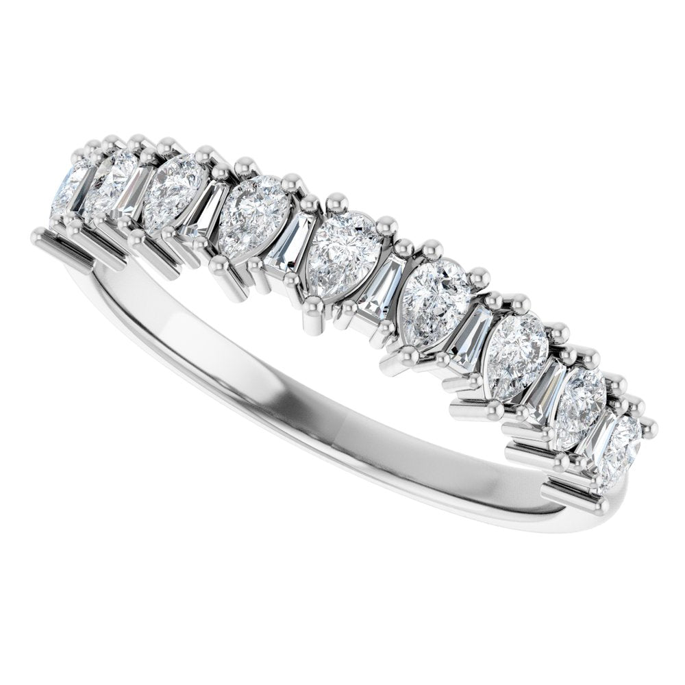 14K White 1/2 CTW Natural Diamond Anniversary Band