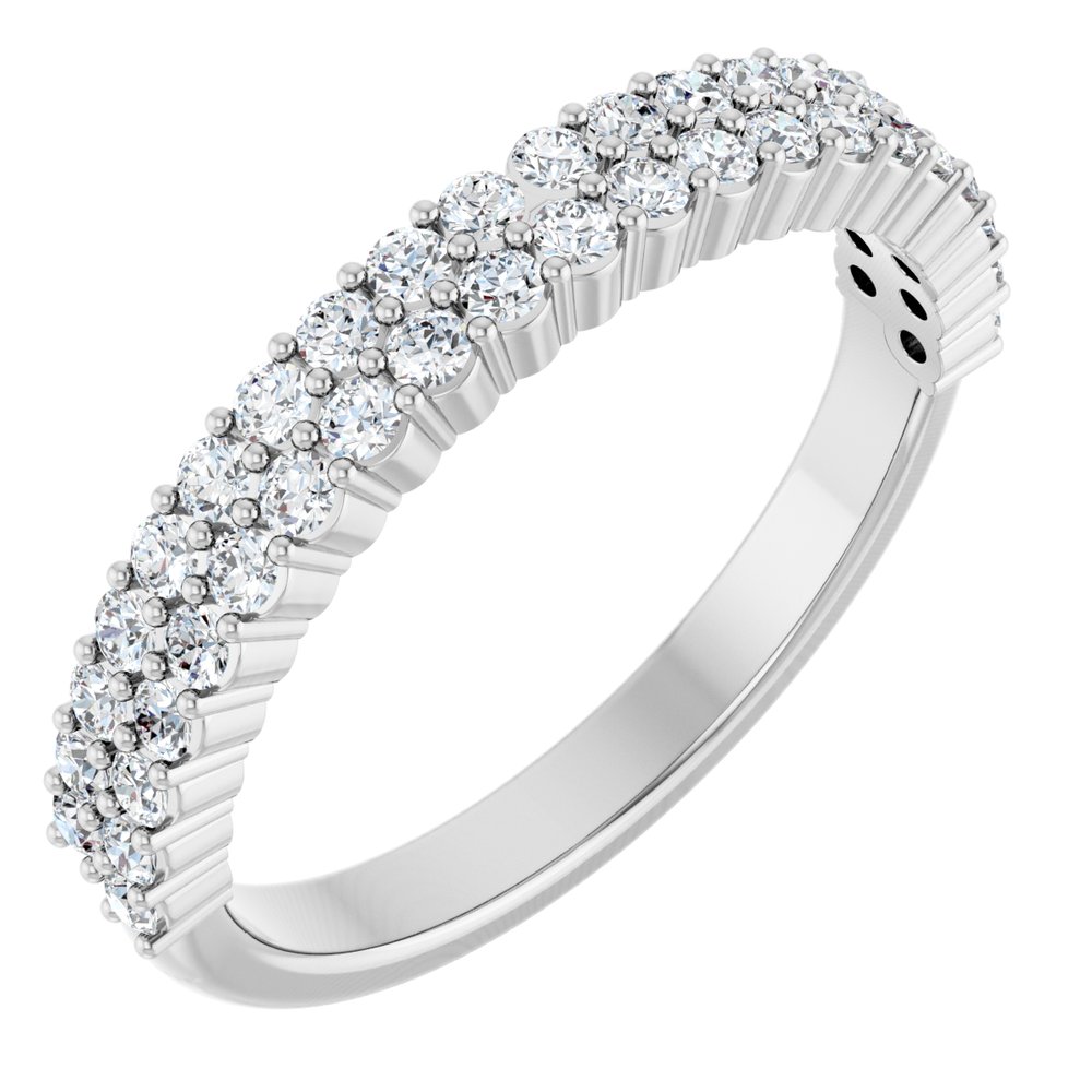 14K White 1/2 CTW Natural Diamond Anniversary Band