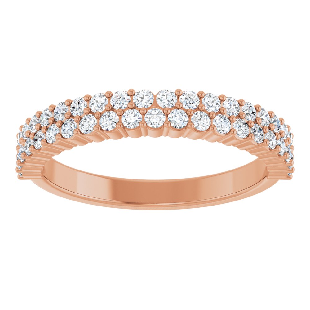 14K Rose 1/2 CTW Natural Diamond Anniversary Band