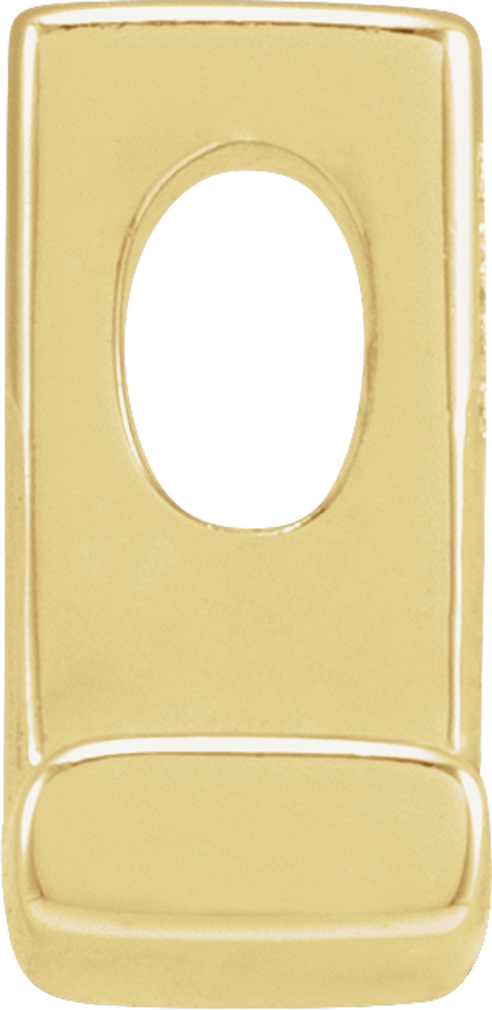 14K Yellow Block Initial L Slide Pendant