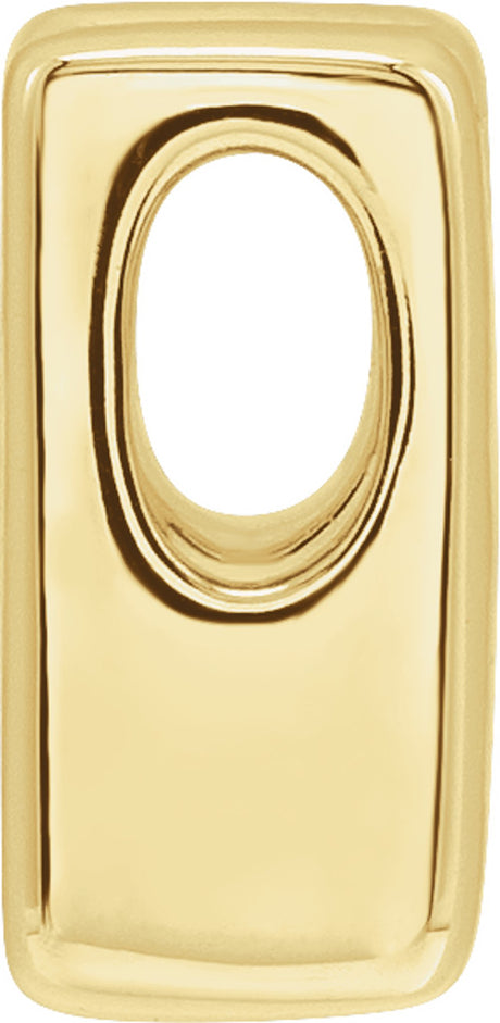 14K Yellow Block Initial H Slide Pendant