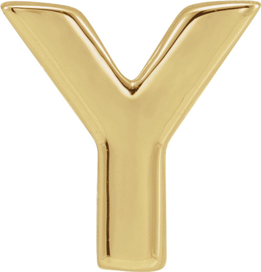 14K Yellow Block Initial Y Slide Pendant