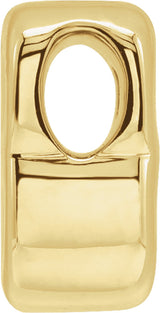 14K Yellow Block Initial B Slide Pendant