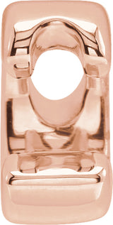 14K Rose Block Initial C Slide Pendant