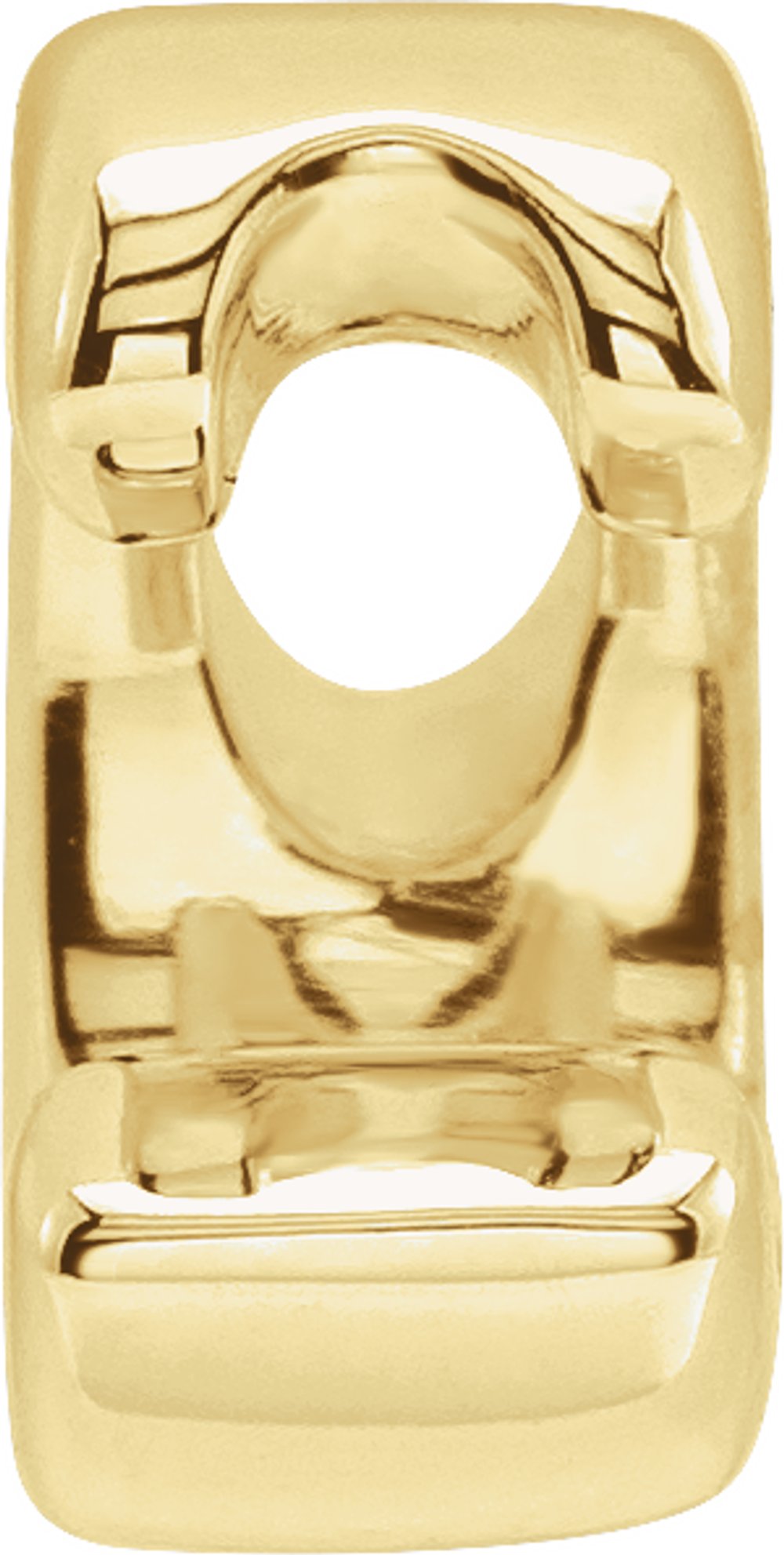 14K Yellow Block Initial C Slide Pendant