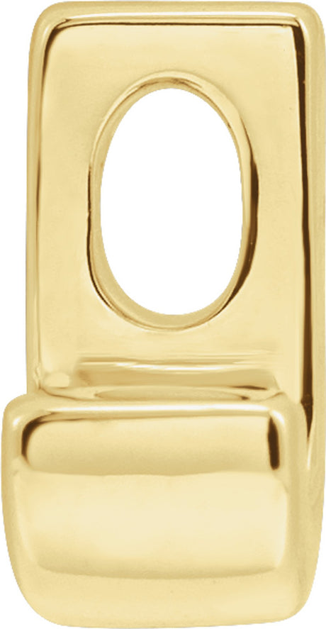 14K Yellow Block Initial J Slide Pendant