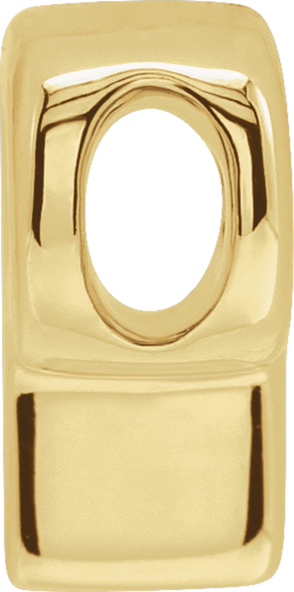 14K Yellow Block Initial P Slide Pendant