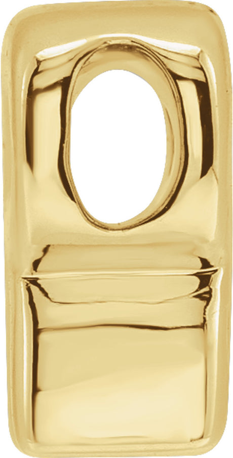 14K Yellow Gold Block Initial R Slide Pendant