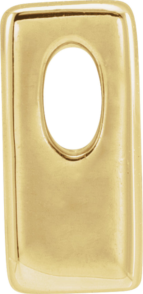 14K Yellow Gold Block Initial M Slide Pendant