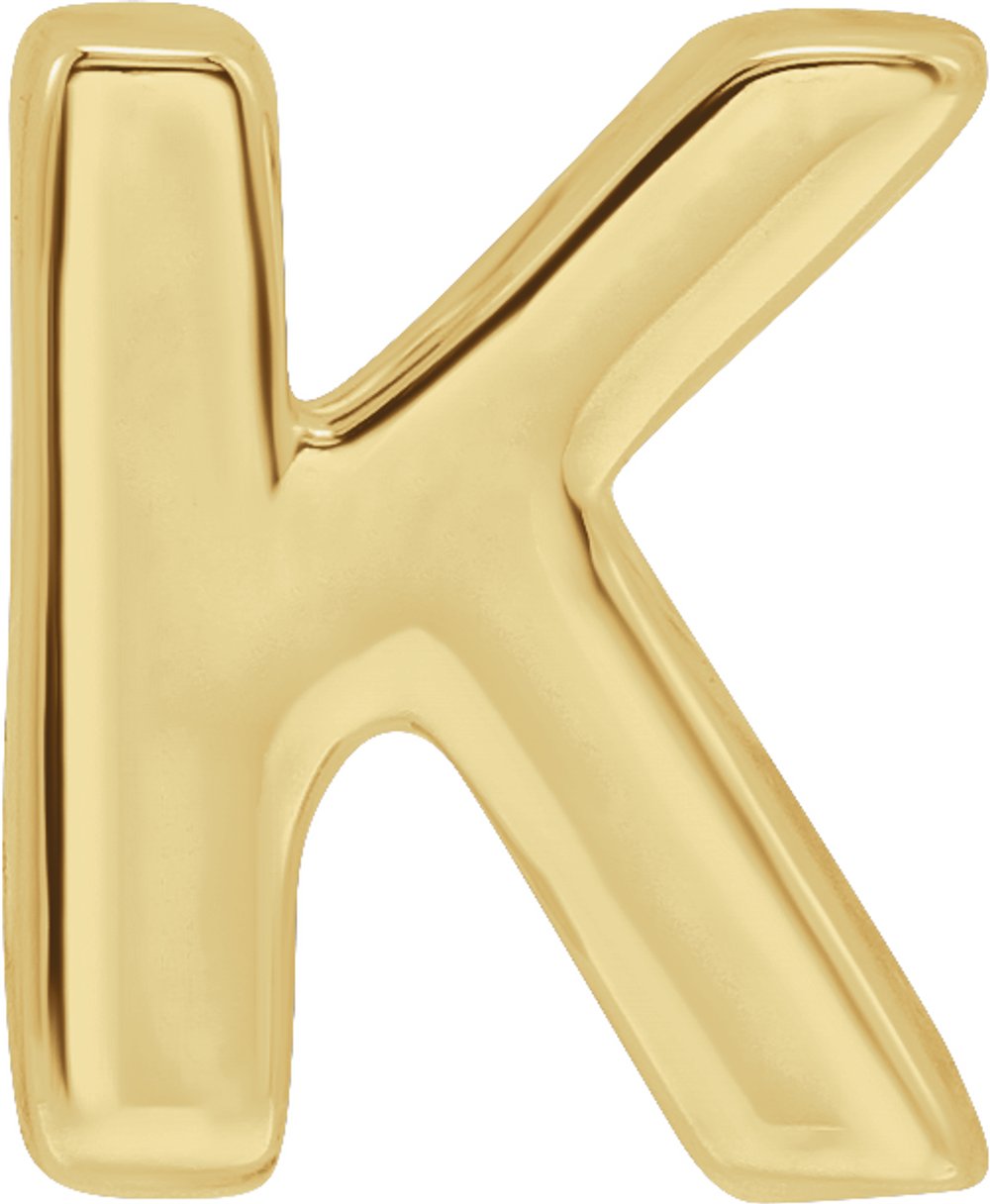 14K Yellow Block Initial K Slide Pendant