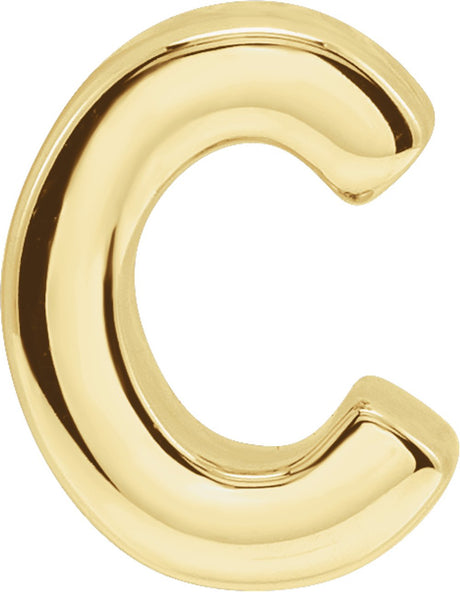 14K Yellow Block Initial C Slide Pendant