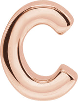 14K Rose Block Initial C Slide Pendant