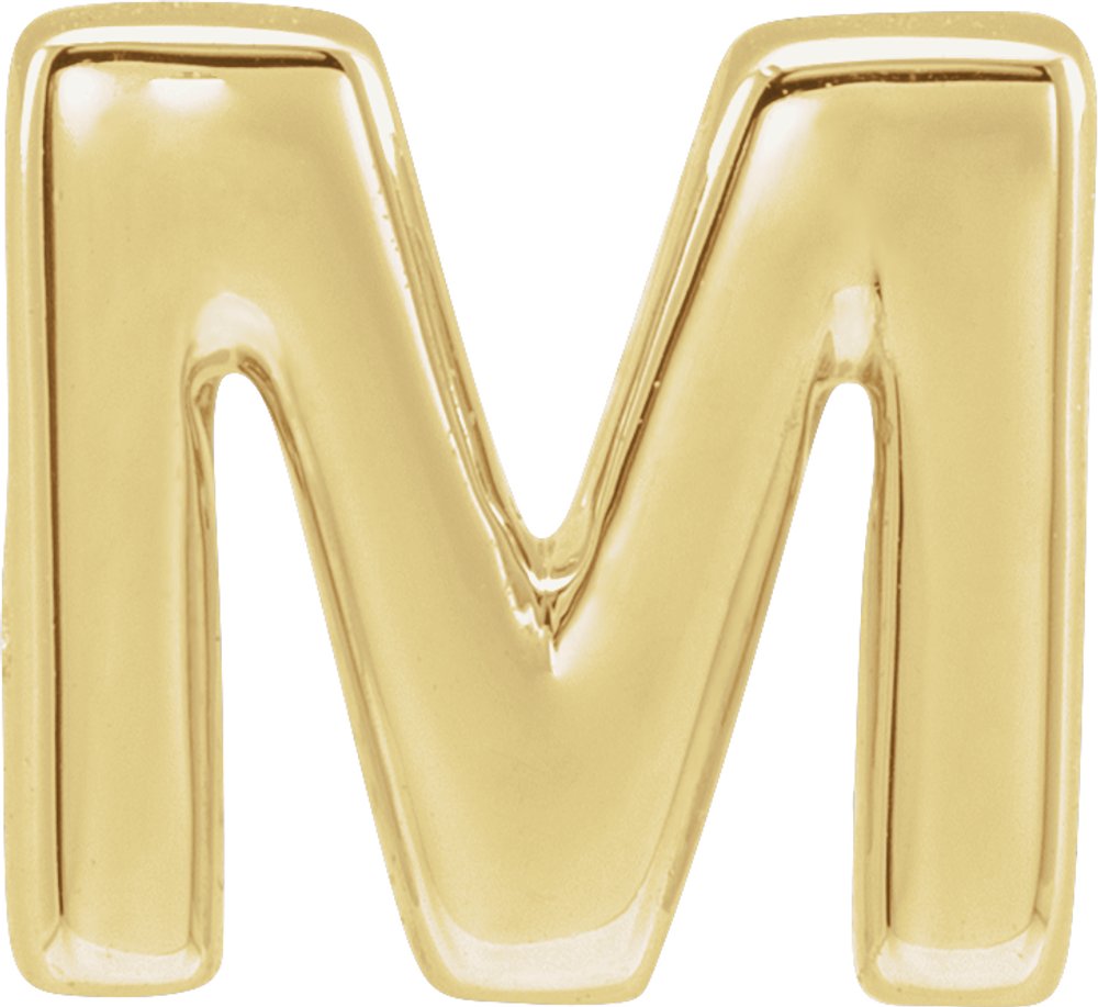 14K Yellow Block Initial M Slide Pendant