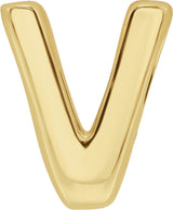 14K Yellow Gold Block Initial V Slide Pendant
